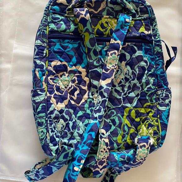 Retired Vera Bradley Katalina Blues Quilted Cotton Backpack Floral Bag